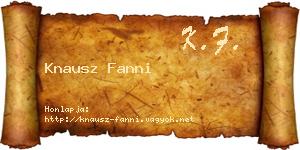 Knausz Fanni névjegykártya