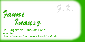 fanni knausz business card